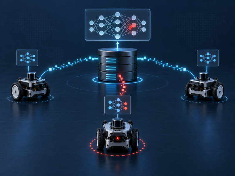 Conceptual illustration of backdoor poisoning in federated robot controllers